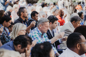 ICEJ Feast Review Communion at Garden Tomb