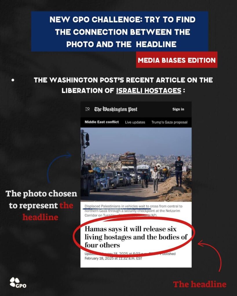 Image showing the anti-israel bias seen in news articles.