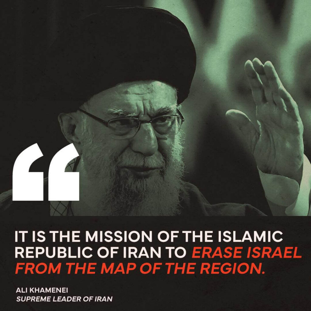 image of Supreme Leader of Iran Ali Khamenei regarding the war between Israel and Iran