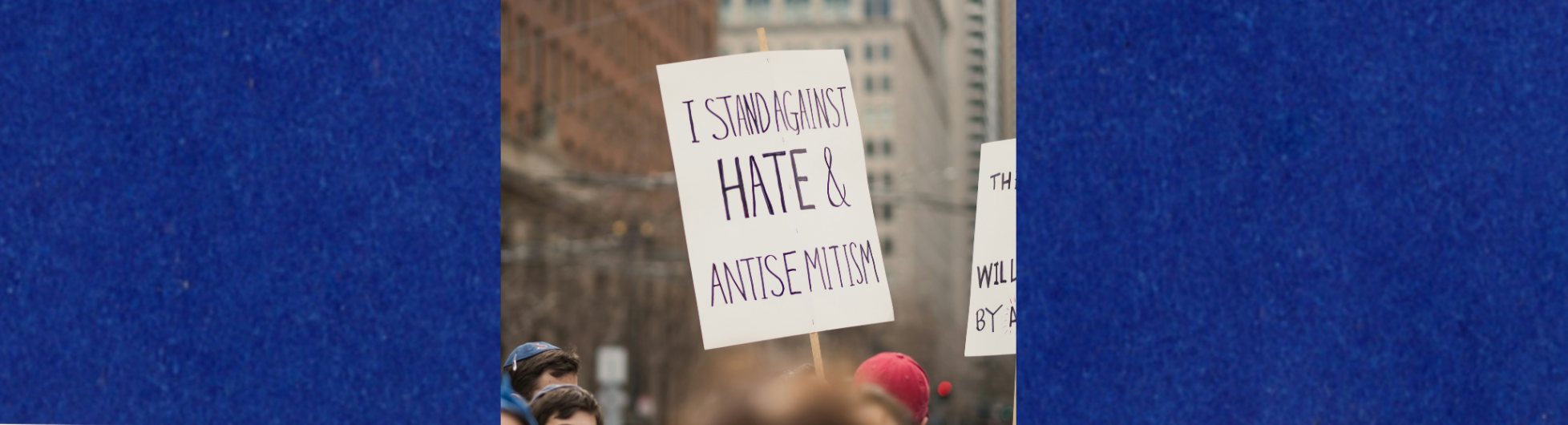 Picture of a protest against antisemitism in america