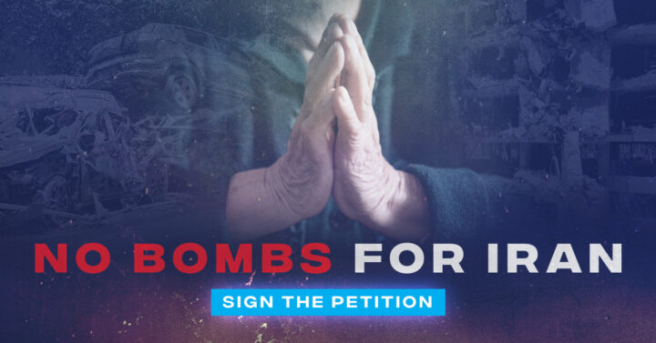 No Bombs for Iran! No Bombs for Iran!