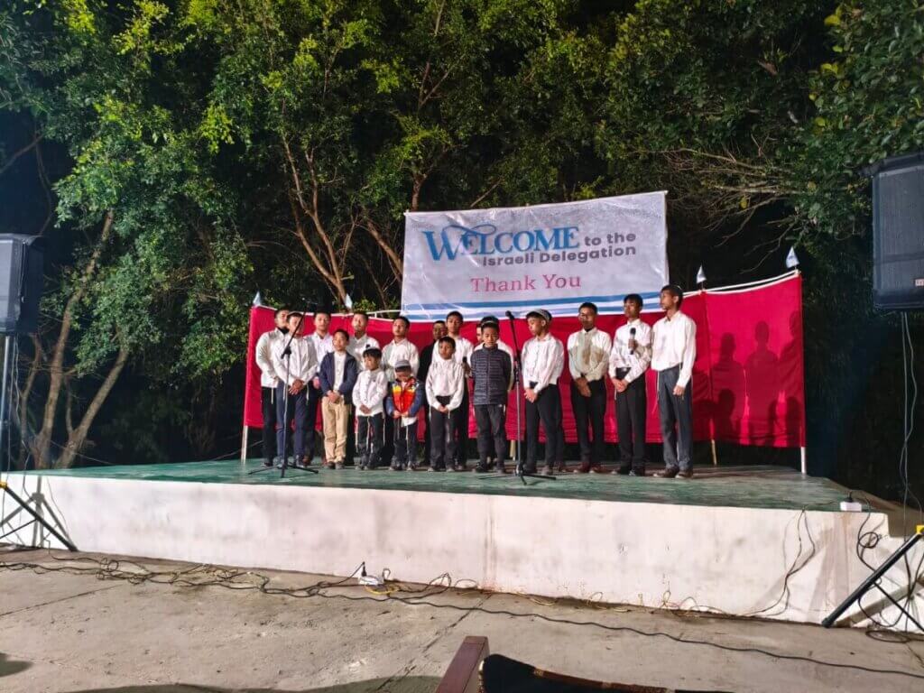 Welcoming the Israeli delegation are the Bnei Menashe
