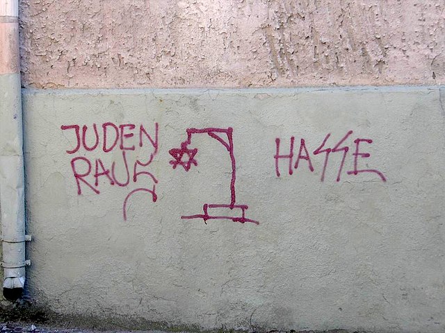 Antisemitic grafitti on a wall