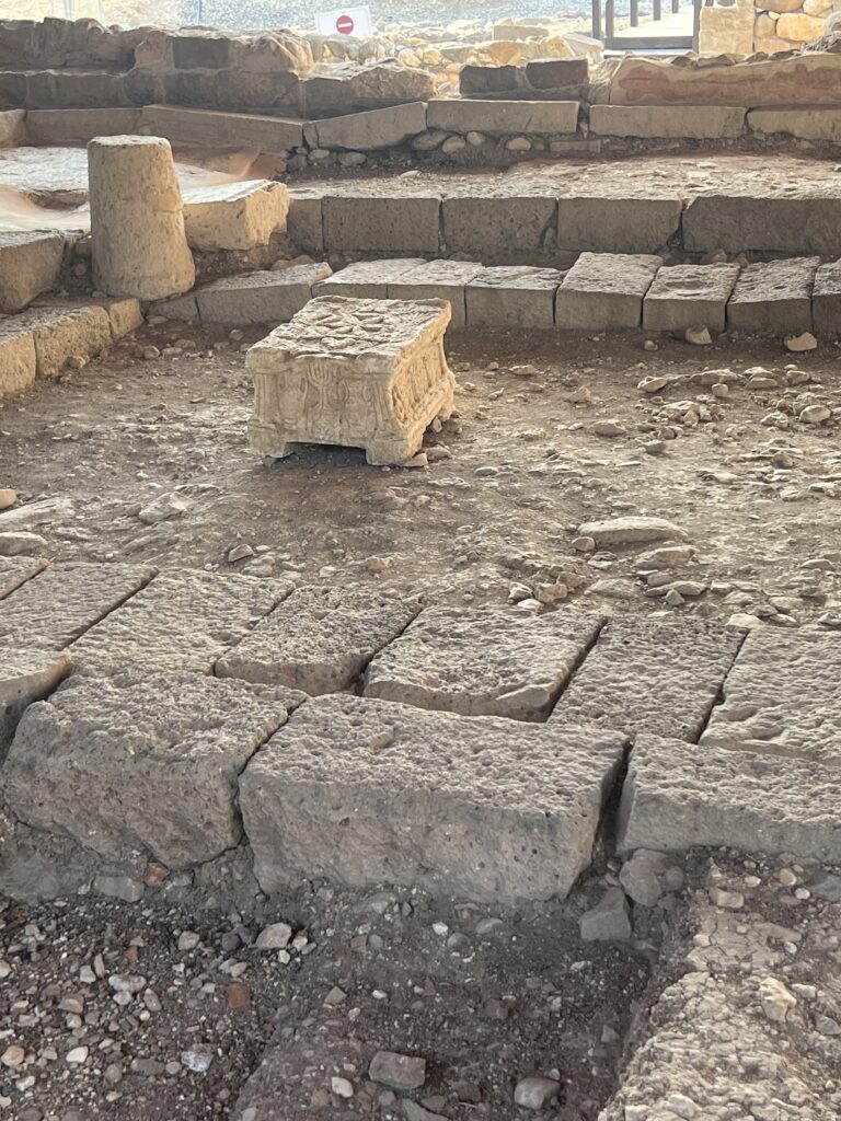 Picture shows the Magdala Stone. One of the most significant archaeological finds in Israel.