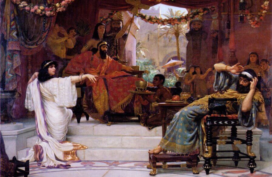 Esther Denouncing Haman (1888) by Ernest Normand provided by Wiki Images