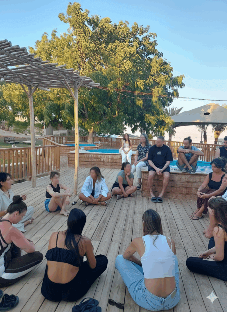 In the photo victims of terror gather to share stories and build community with each other