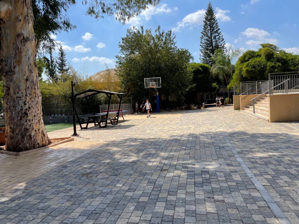Sports complex including the renovated soccer field and basketball court