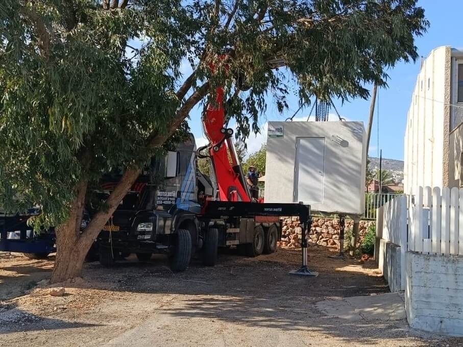 ICEJ-donated bomb shelter is installed and provides protection for a local Israeli community (Operation Lifeshield)