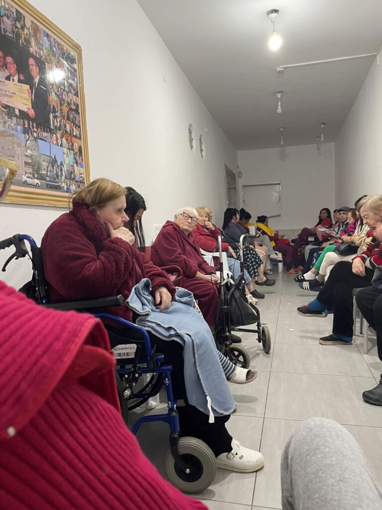 Residents of Haifa Home stay safe in bomb shelters