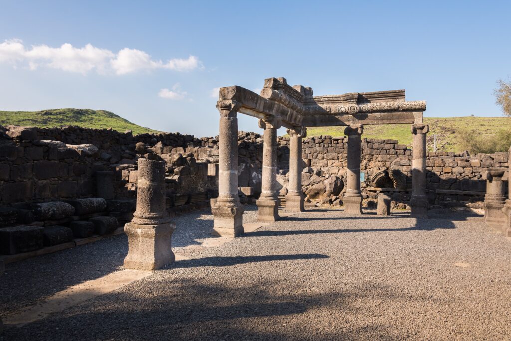 The ancient synagogue of Chorazin in the Bible