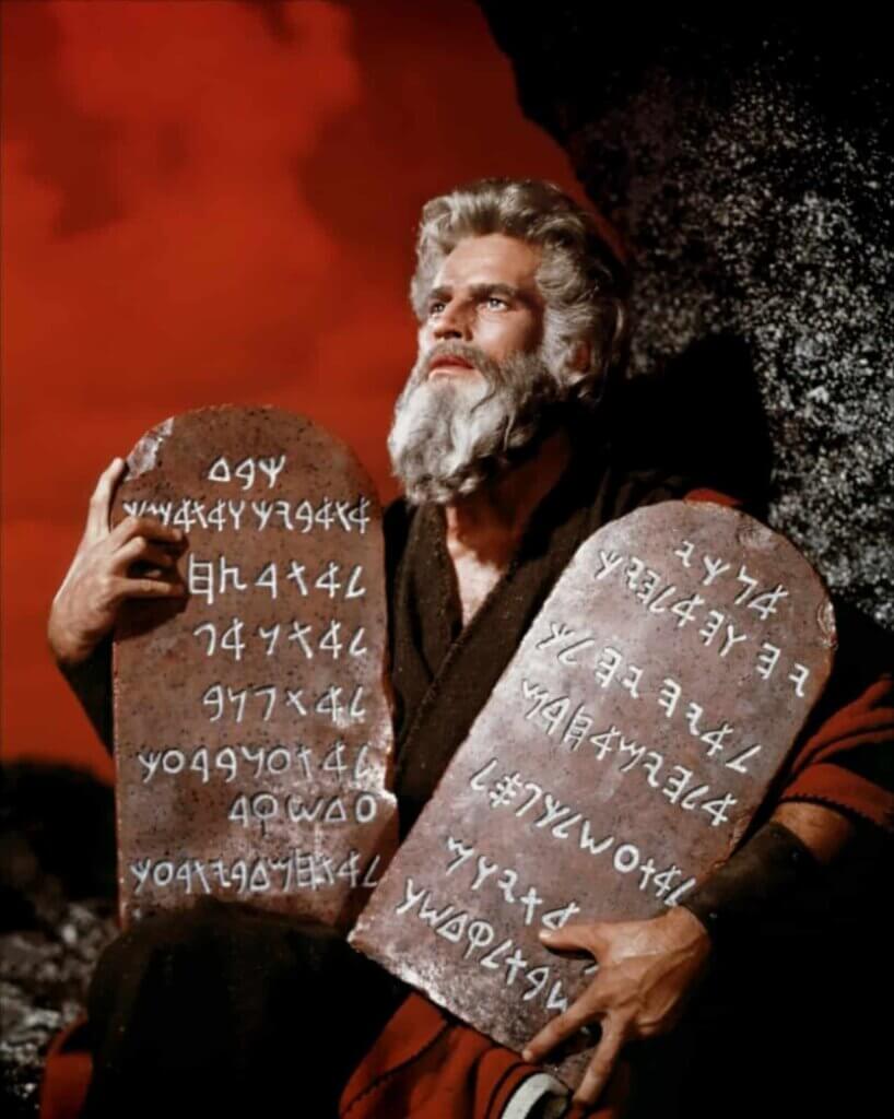 Moses with the Ten Commandments (photo credit Wikipedia)