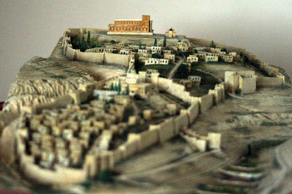 A modern-day reconstruction of Jerusalem during the tenth century BC. Model from the City of David, part of the Jerusalem Walls National Park, July 12, 2011