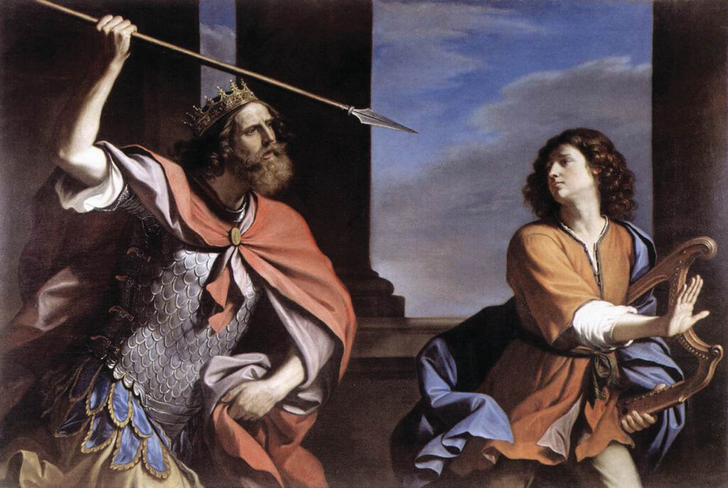 King Saul attacking David – Painting by Guercino (Photo: Wikimedia Commons)